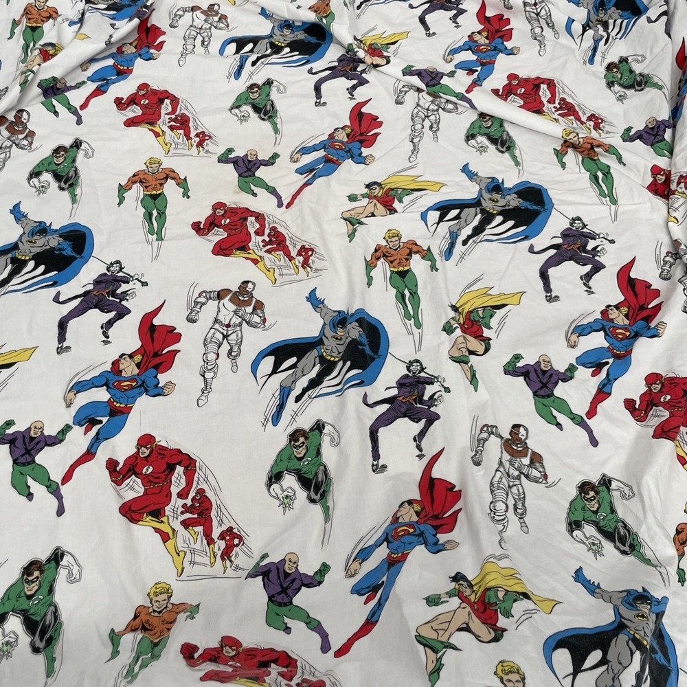 Pottery Barn Kids DC Comics Justice League Twin Flat Sheet Multicolor Cotton